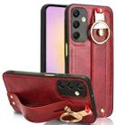 For Samsung Galaxy A25 5G Wristband Leather Back Phone Case(Red) - 1