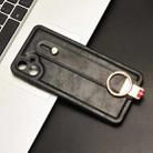 For Samsung Galaxy A06 4G Wristband Leather Back Phone Case(Black) - 2
