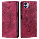 For Samsung Galaxy A04e 4G/F04/M04 Totem Embossed Magnetic Leather Phone Case(Red) - 1