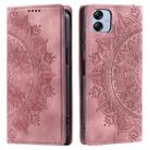 For Samsung Galaxy A04e 4G/F04/M04 Totem Embossed Magnetic Leather Phone Case(Rose Gold) - 1