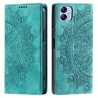 For Samsung Galaxy A04e 4G/F04/M04 Totem Embossed Magnetic Leather Phone Case(Green) - 1