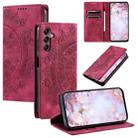 For Samsung Galaxy A15 4G Totem Embossed Magnetic Leather Phone Case(Red) - 1