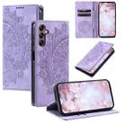 For Samsung Galaxy A15 4G Totem Embossed Magnetic Leather Phone Case(Purple) - 1