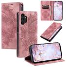 For Samsung Galaxy A32 4G Totem Embossed Magnetic Leather Phone Case(Rose Gold) - 1