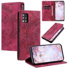 For Samsung Galaxy A51 5G Totem Embossed Magnetic Leather Phone Case(Red) - 1