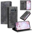 For Samsung Galaxy S10 Totem Embossed Magnetic Leather Phone Case(Grey) - 1