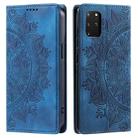 For Samsung Galaxy S20+ Totem Embossed Magnetic Leather Phone Case(Blue) - 1