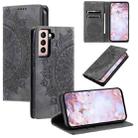 For Samsung Galaxy S21 5G Totem Embossed Magnetic Leather Phone Case(Grey) - 1