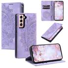 For Samsung Galaxy S21 5G Totem Embossed Magnetic Leather Phone Case(Purple) - 1