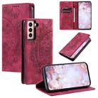 For Samsung Galaxy S22 5G Totem Embossed Magnetic Leather Phone Case(Red) - 1