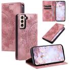 For Samsung Galaxy S22+ 5G Totem Embossed Magnetic Leather Phone Case(Rose Gold) - 1