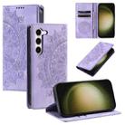 For Samsung Galaxy S23 5G Totem Embossed Magnetic Leather Phone Case(Purple) - 1