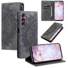 For Samsung Galaxy S23 FE 5G Totem Embossed Magnetic Leather Phone Case(Grey) - 1