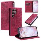 For Samsung Galaxy S24 Ultra 5G Totem Embossed Magnetic Leather Phone Case(Red) - 1