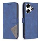 For Infinix Hot 30 Magnetic Buckle Rhombus Texture Leather Phone Case(Blue) - 1