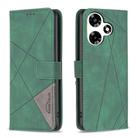 For Infinix Hot 30 Magnetic Buckle Rhombus Texture Leather Phone Case(Green) - 1