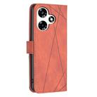 For Infinix Hot 30 Magnetic Buckle Rhombus Texture Leather Phone Case(Brown) - 3