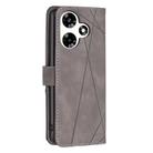 For Infinix Hot 30 Magnetic Buckle Rhombus Texture Leather Phone Case(Grey) - 3