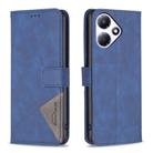 For Infinix Hot 30 Play NFC Magnetic Buckle Rhombus Texture Leather Phone Case(Blue) - 1