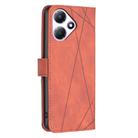 For Infinix Hot 30 Play NFC Magnetic Buckle Rhombus Texture Leather Phone Case(Brown) - 3