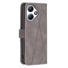 For Infinix Hot 30 Play NFC Magnetic Buckle Rhombus Texture Leather Phone Case(Grey) - 3