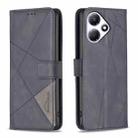 For Infinix Hot 30 Play NFC Magnetic Buckle Rhombus Texture Leather Phone Case(Black) - 1