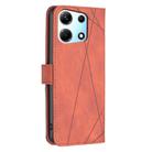For Infinix Note 30 5G Magnetic Buckle Rhombus Texture Leather Phone Case(Brown) - 3