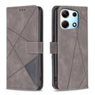 For Infinix Note 30 5G Magnetic Buckle Rhombus Texture Leather Phone Case(Grey) - 1