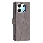 For Infinix Note 30 5G Magnetic Buckle Rhombus Texture Leather Phone Case(Grey) - 3