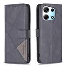 For Infinix Note 30 5G Magnetic Buckle Rhombus Texture Leather Phone Case(Black) - 1