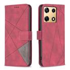 For Infinix Note 30 Pro Magnetic Buckle Rhombus Texture Leather Phone Case(Red) - 1