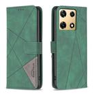 For Infinix Note 30 Pro Magnetic Buckle Rhombus Texture Leather Phone Case(Green) - 1