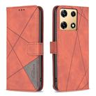 For Infinix Note 30 Pro Magnetic Buckle Rhombus Texture Leather Phone Case(Brown) - 1