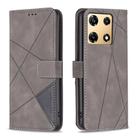 For Infinix Note 30 Pro Magnetic Buckle Rhombus Texture Leather Phone Case(Grey) - 1