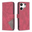 For Infinix Zero 30 4G Magnetic Buckle Rhombus Texture Leather Phone Case(Red) - 1