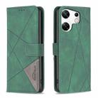 For Infinix Zero 30 4G Magnetic Buckle Rhombus Texture Leather Phone Case(Green) - 1