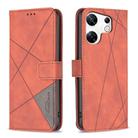 For Infinix Zero 30 4G Magnetic Buckle Rhombus Texture Leather Phone Case(Brown) - 1