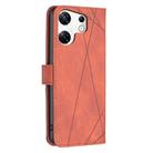 For Infinix Zero 30 4G Magnetic Buckle Rhombus Texture Leather Phone Case(Brown) - 3