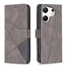 For Infinix Zero 30 4G Magnetic Buckle Rhombus Texture Leather Phone Case(Grey) - 1