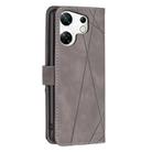 For Infinix Zero 30 4G Magnetic Buckle Rhombus Texture Leather Phone Case(Grey) - 3