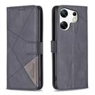 For Infinix Zero 30 4G Magnetic Buckle Rhombus Texture Leather Phone Case(Black) - 1