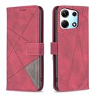 For Infinix Zero 30 5G Magnetic Buckle Rhombus Texture Leather Phone Case(Red) - 1