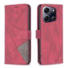 For Infinix Note 30i Magnetic Buckle Rhombus Texture Leather Phone Case(Red) - 1