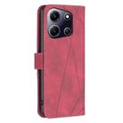 For Infinix Note 30i Magnetic Buckle Rhombus Texture Leather Phone Case(Red) - 3