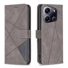 For Infinix Note 30i Magnetic Buckle Rhombus Texture Leather Phone Case(Grey) - 1