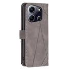 For Infinix Note 30i Magnetic Buckle Rhombus Texture Leather Phone Case(Grey) - 3