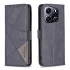For Infinix Note 30i Magnetic Buckle Rhombus Texture Leather Phone Case(Black) - 1