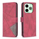 For Infinix Hot 40i Magnetic Buckle Rhombus Texture Leather Phone Case(Red) - 1