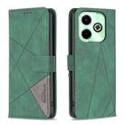 For Infinix Hot 40i Magnetic Buckle Rhombus Texture Leather Phone Case(Green) - 1