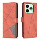 For Infinix Hot 40i Magnetic Buckle Rhombus Texture Leather Phone Case(Brown) - 1